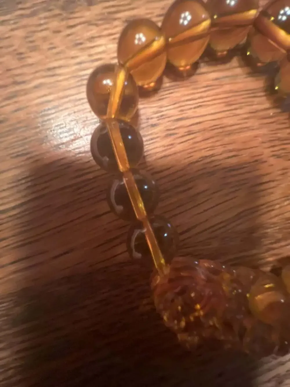 Feng Shui Citrine Bead Bracelet with Carved Pi Xiu Wealth Charm